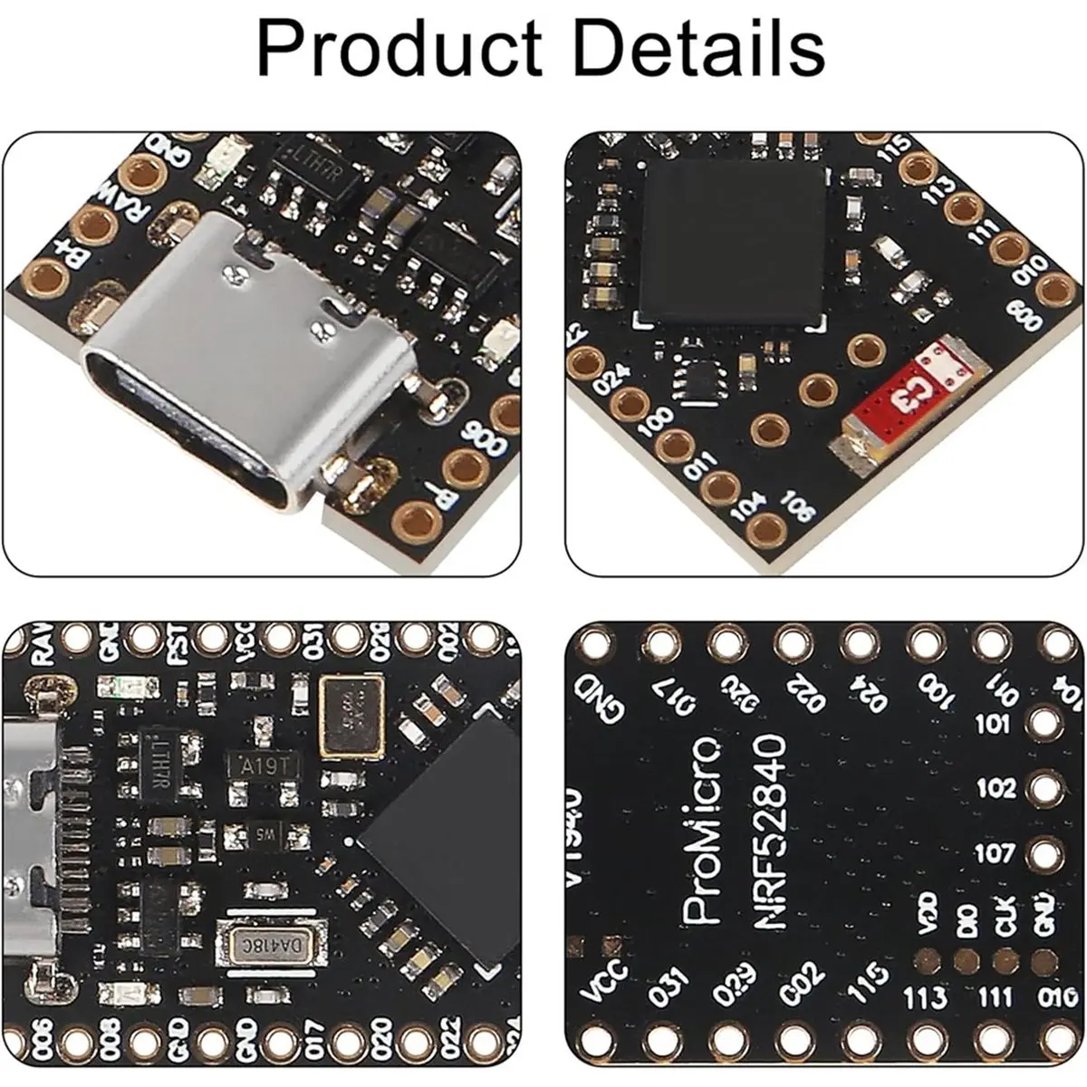 Фото Плата разработки ABGN Pro Micro NRF52840, Bluetooth, Type-C, для IDE - 5 шт. №1