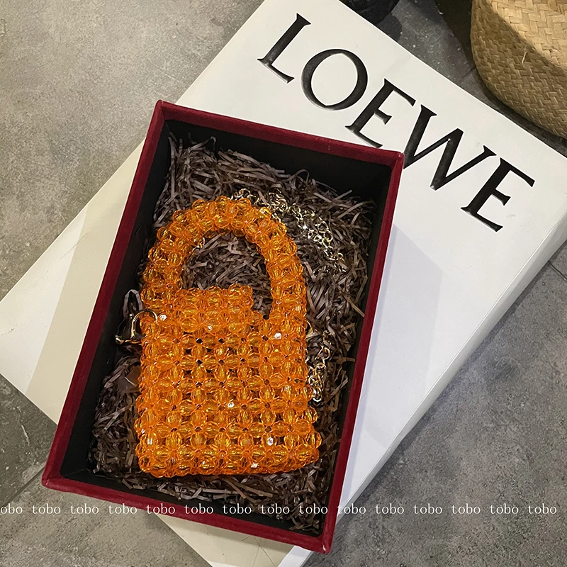 Сумка через плечо с зелеными бусинами ручной работы Женская сумочка модная сумка