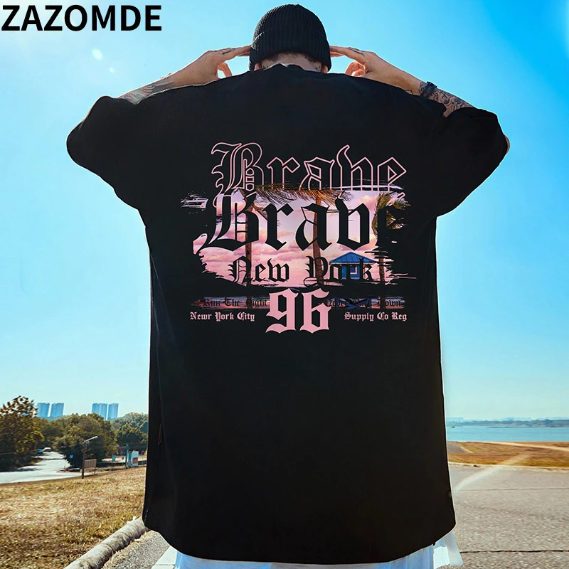 

ZAZOMDE Streetwear Retro Graphic T Shirt Harajuku Men Letters Graffiti T-Shirt Hip Hop Vintage Tops Tees Cotton Tshirt Hipster