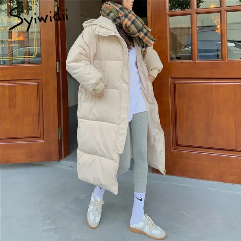 

Syiwidii – Veste Longue D'hiver Pour Femme, Manteau Moulant Épais Et Chaud, Surdimensionné, Ample, Bouffante, Mode Coréenne,