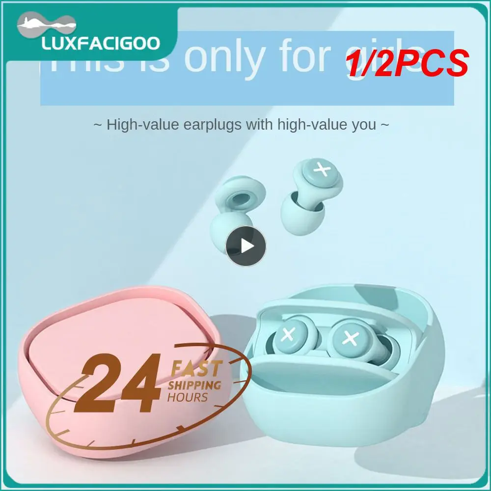 

1/2PCS Earplugs Soundproof Sleeping Ear Plugs Noise Reduction Red Small For Sleep Special Mute Soft Slow Rebound Anti Snore