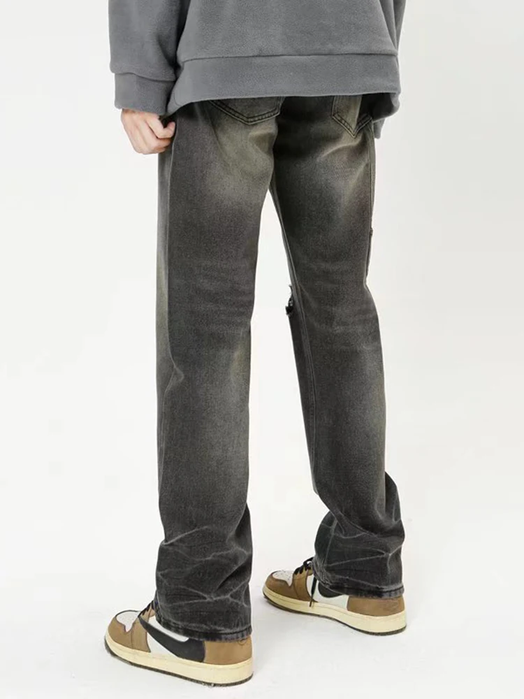 Fashion Street Clothing Men's Jeans Casual Pants Wide -leg Pants Men's Street Clothing Loose Straight Leg Pants Street Jeans Men