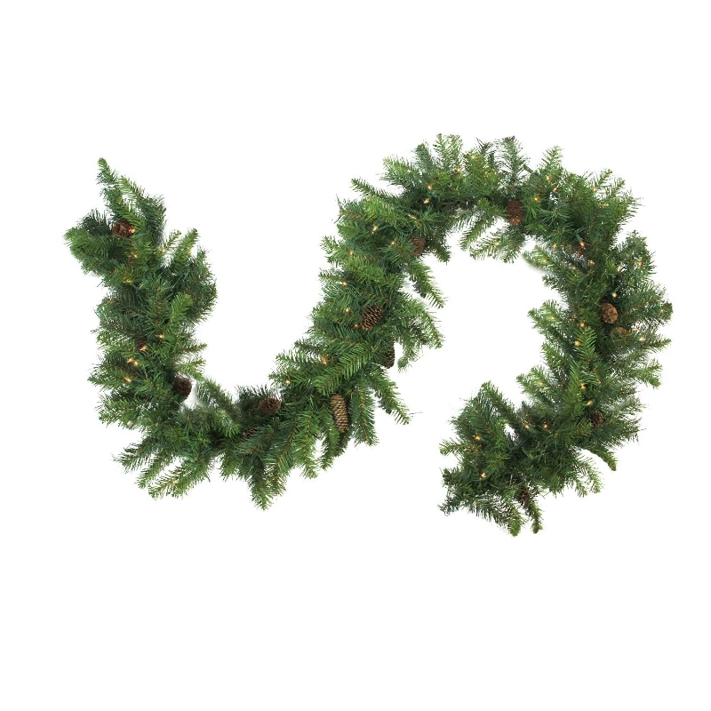 

9' x 12" Pre-Lit Dakota Red Pine Artificial Christmas Garland - Clear Dura Lights