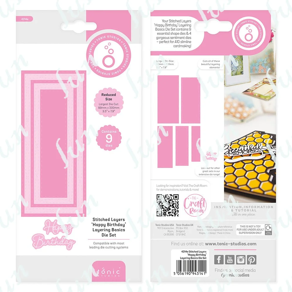 

Stitched Layers 'happy Birthday' Layering Basics New Metal Cutting Dies Set Handmade Diy Scrapbook Cards Paper Craft Decor Mold