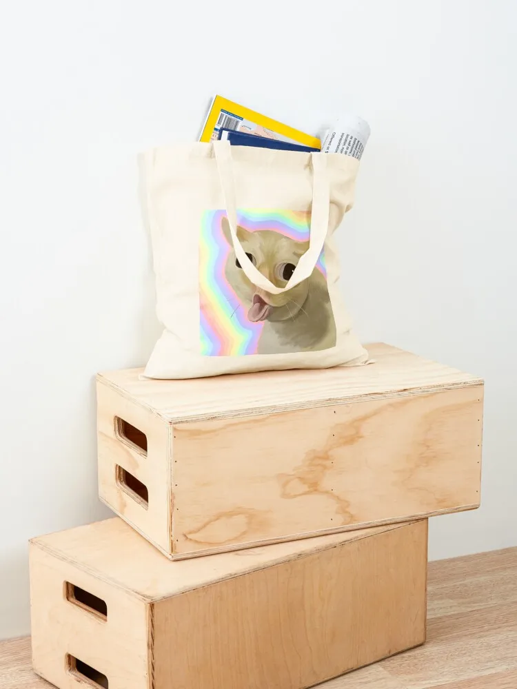 Кошка кашля это как маленькие дети сумка-тоут с мемом от эко-сумка складные