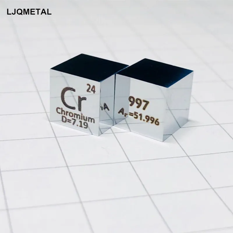 

10mm Mirror Polished Chromium Element Cube 99.7% Pure Cr Collection Gift