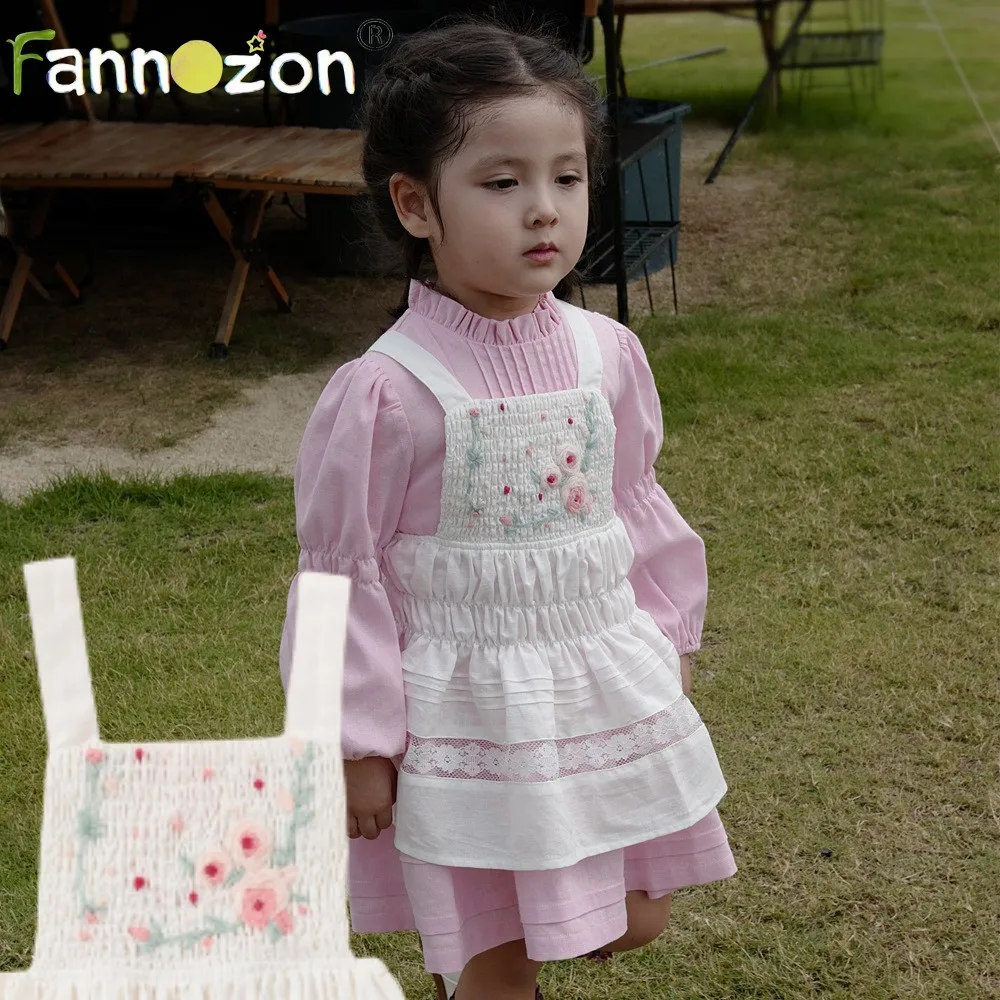 

2 шт./комплект, Детские хлопковые платья с вышивкой