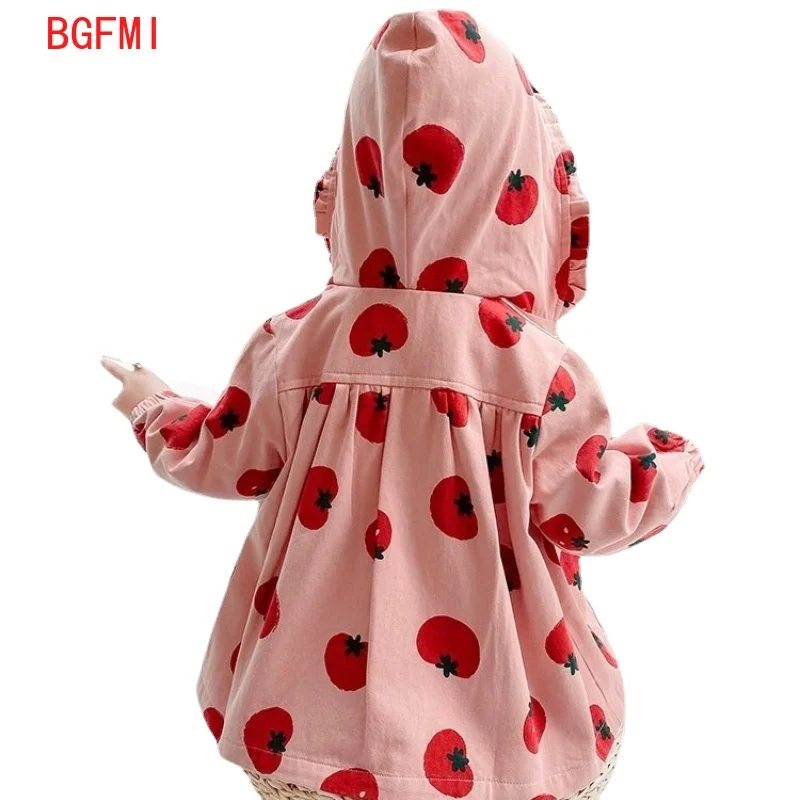 

Ветровка для маленьких девочек, хлопковая толстовка с капюшоном для маленьких девочек, пальто средней длины для девочек, верхняя одежда, ос...