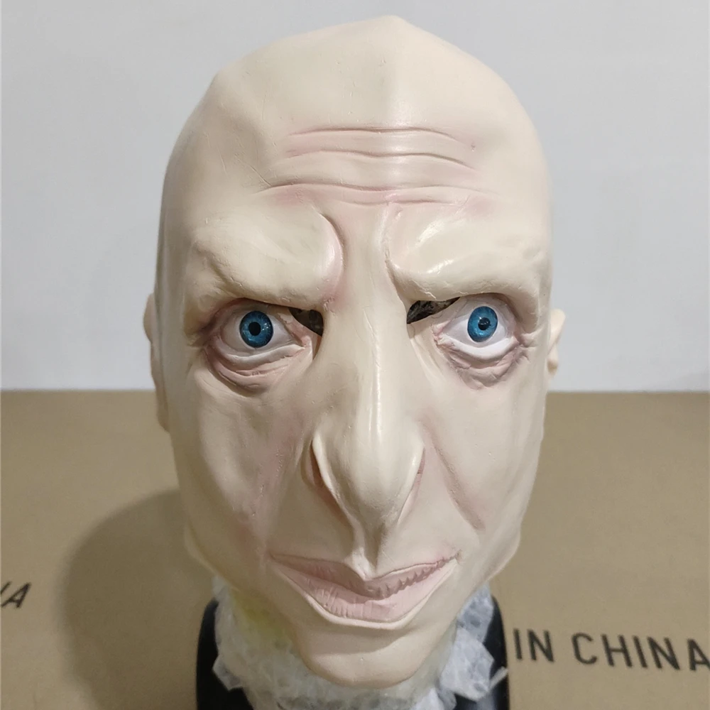 Фото Аниме Lord Voldemort Tom Marvolo Riddle You-Know-Who The Dark Lord Косплей Костюм Латексная Маска Хэллоуин Карнавальный Опора №2