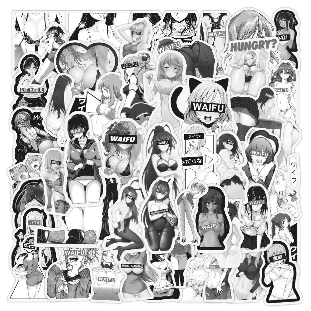 

50Pcs Anime Hentai Sexy Girl Waifu Stickers Decals for Luggage Laptop Phone Motorcycle Car Sticker Waterproof Girls Toys