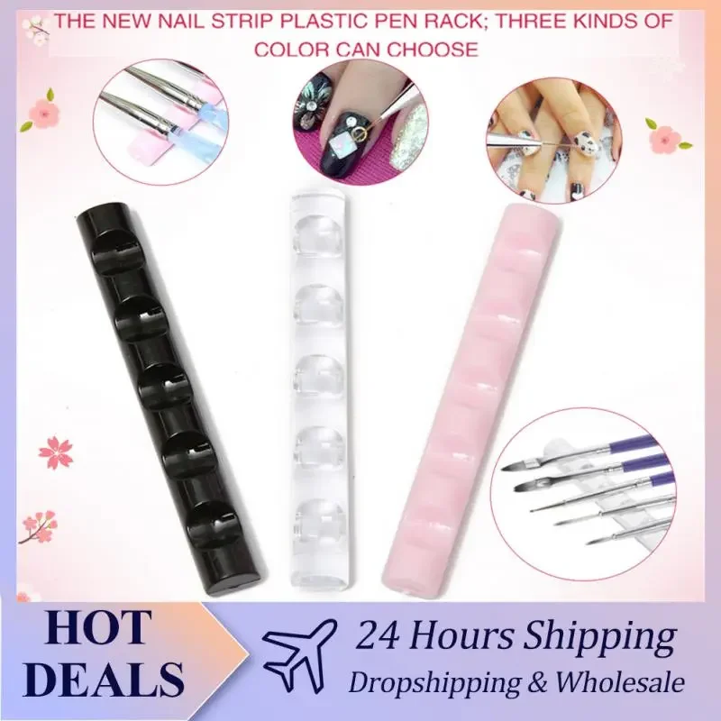 

NEW2023 50Pcs Nail Art Brush Holder Stand 5 Grids Nail Art Painting Brush Pen Holder Stand Shelf Acrylic Display Manicure Tools