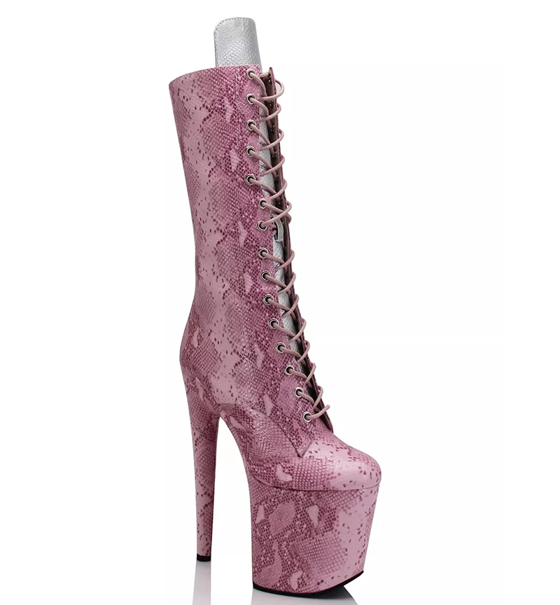 Новинка современные ботинки на высоком каблуке 20 см со змеиным узором модные в