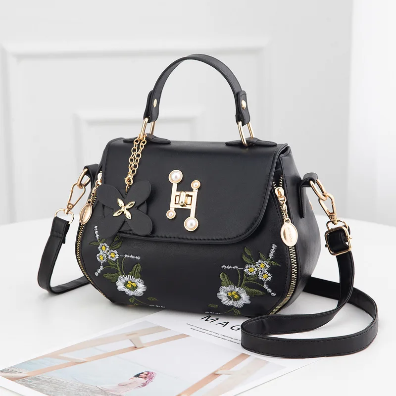 Women 2023 Bucket Bags Cross Body Vintage Embroidered Bag Shoulder Messenger PU for Women Luxury Handbags Women's Leather Bag