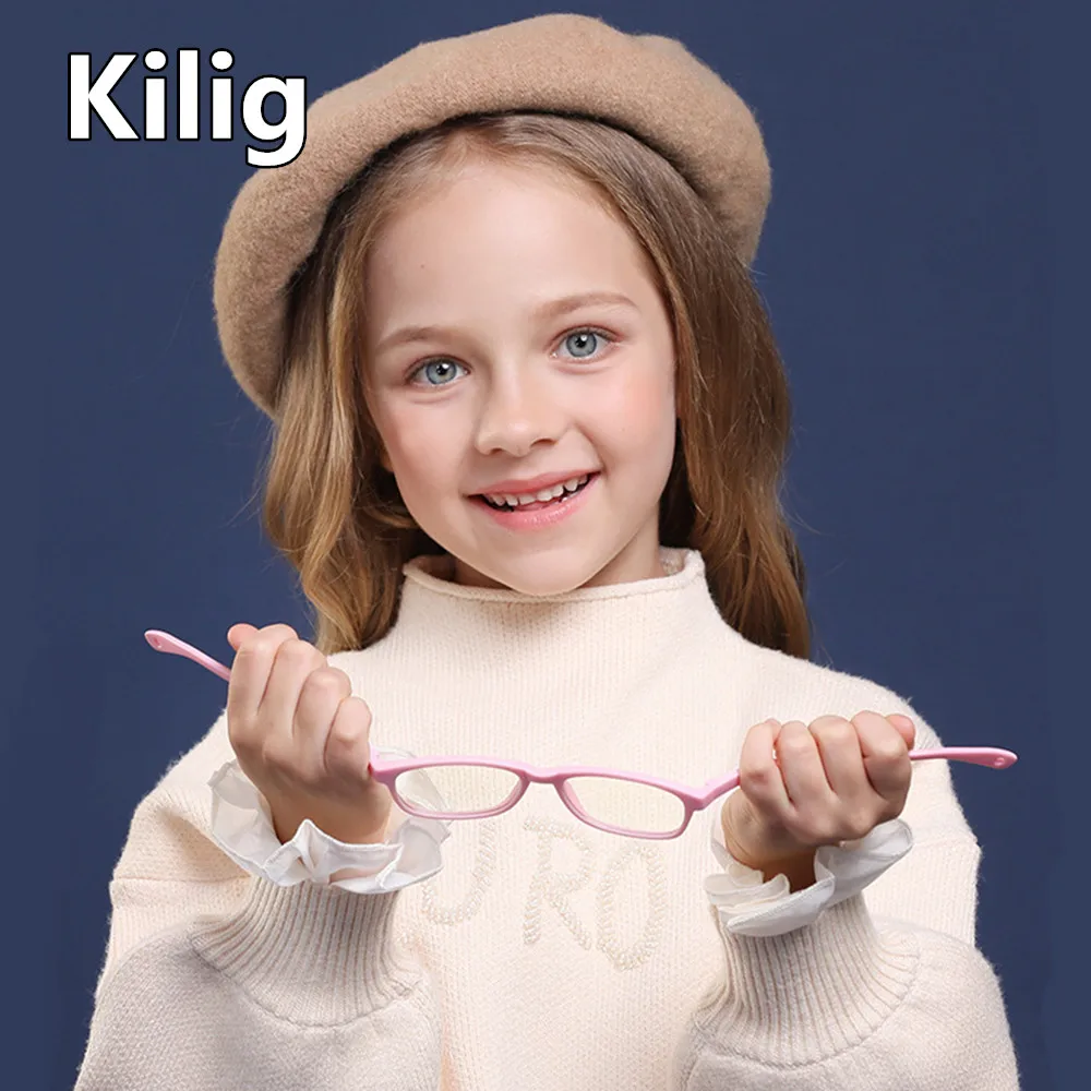 

Детские очки с защитой от сисветильник, розовая детская оптическая оправа для мальчиков и девочек, прозрачные компьютерные очки с защитой от фильтров, очки по рецепту