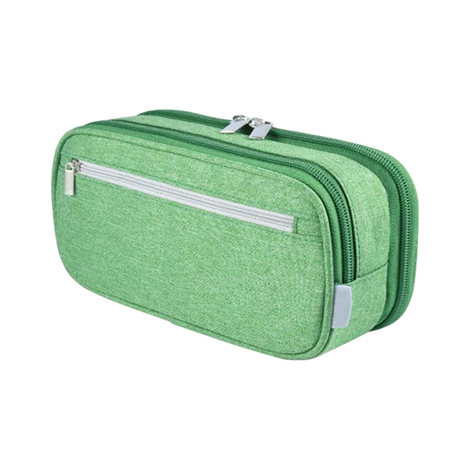 

3 Layers Cosmetics Pen Bag For Students Storage Pouch Nylon Ruler Large Capacity Desktop Gift Pencil Case Office School Supplies