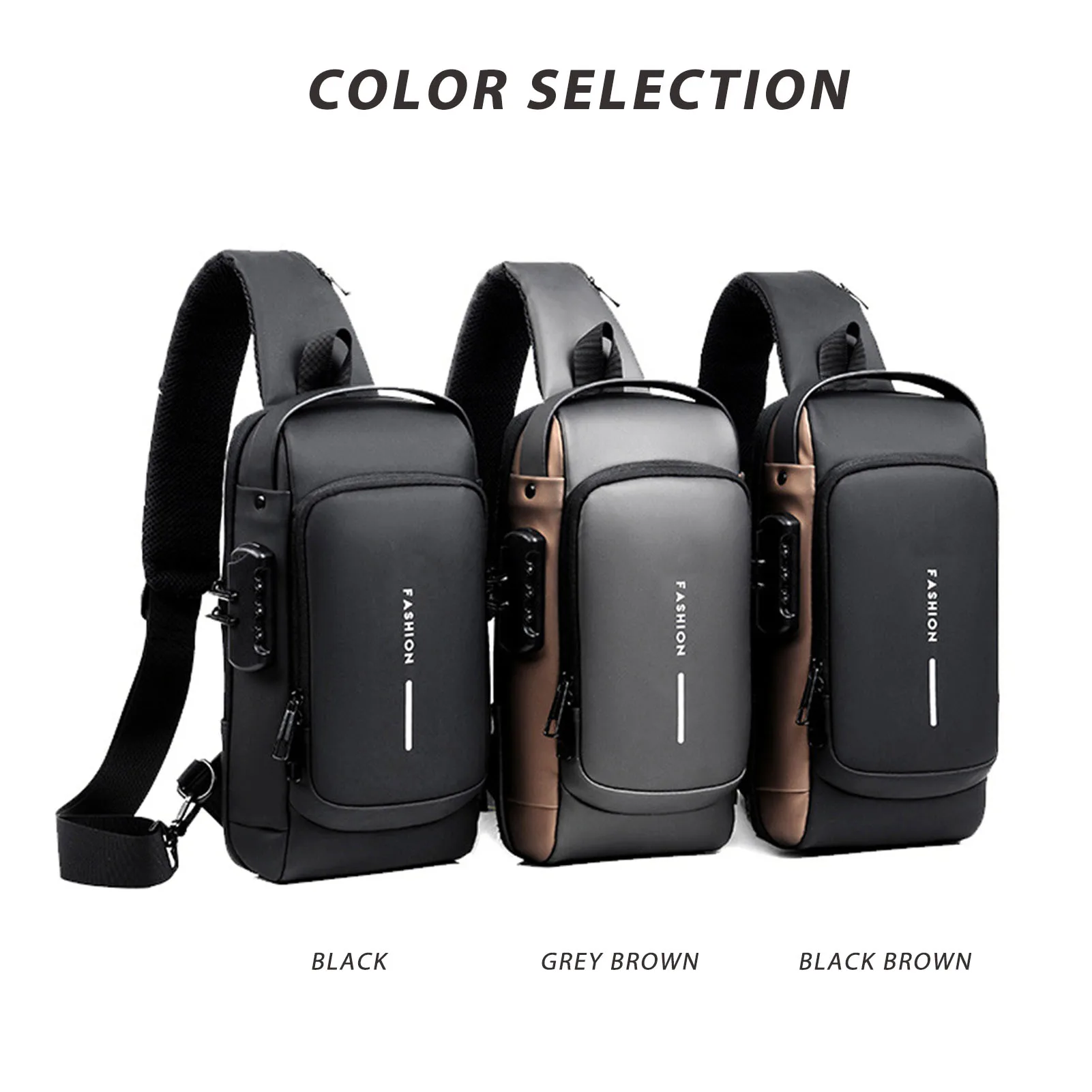 

Fashion Riding Motorcycle Men Anti-theft Travel USB Charging Pack Multifunction Patent Chest Bag Shoulder Luxury Men Waterproof