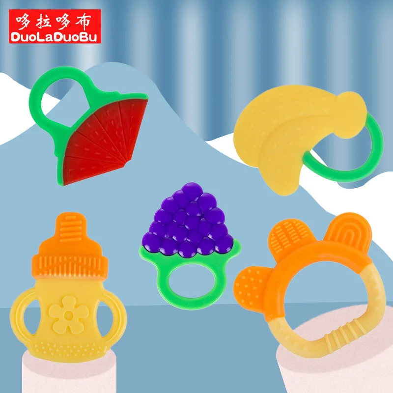 

DUOLADUOBU baby full silicone fruit teether cute shape teether baby teether
