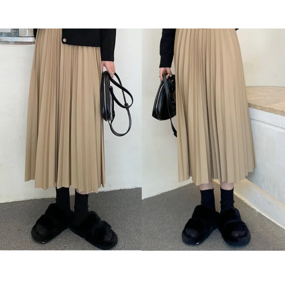 Maternity Pleated Skirt Fashion Spring Winter Maternity Skirts for Pregnant Women Large Size A-line Pregnancy Skirt New Arrival enlarge