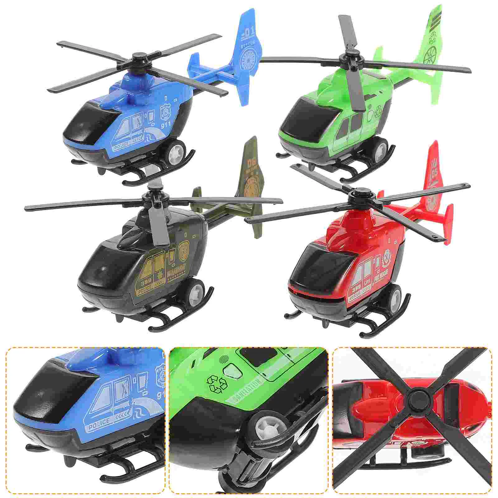 6 Pcs Mini Model Child Toys for Kids Back Airplane Childrens Flying Helicopter Planes