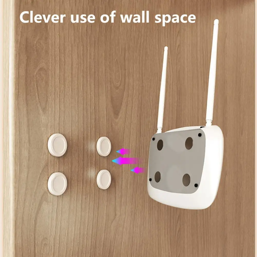 

2 Pair Holder Hooks Wall Mounted Round Organization Nail-free Traceless Socket Holders Socket Holders for Home