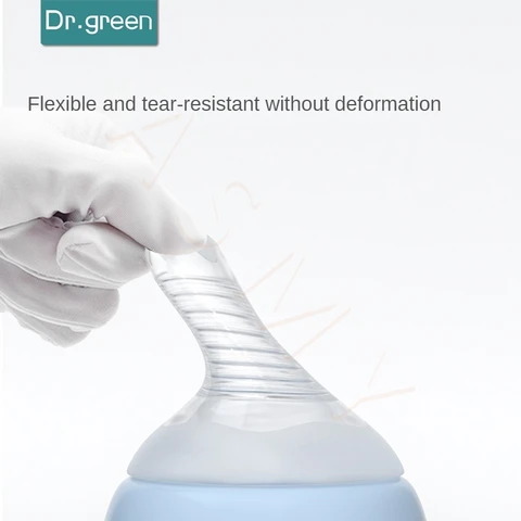 Dr.Green с широким горлышком S/M/L/перекрестное отверстие, бутылочка для сосков, безопасный силиконовый материал, мягкая текстура, подходит для детей 0-3 лет