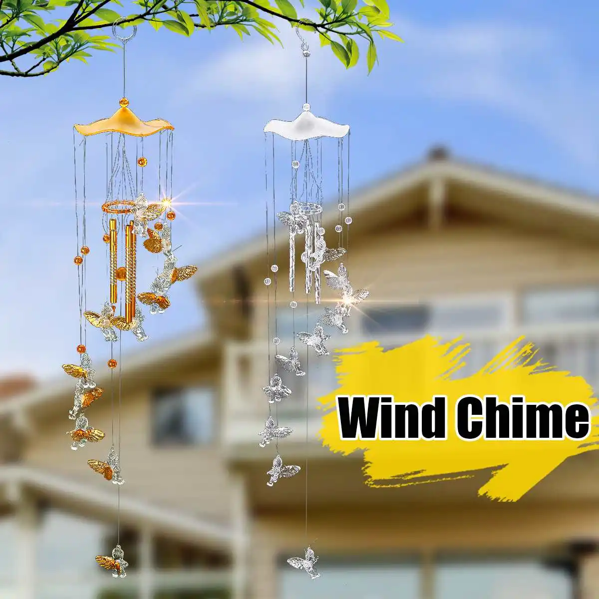 

Wind Chimes Angel Wall Hanging Ornaments Decorative Pendants Home Decorations for Outdoor Yard Garden Patio Living Room Bedroom