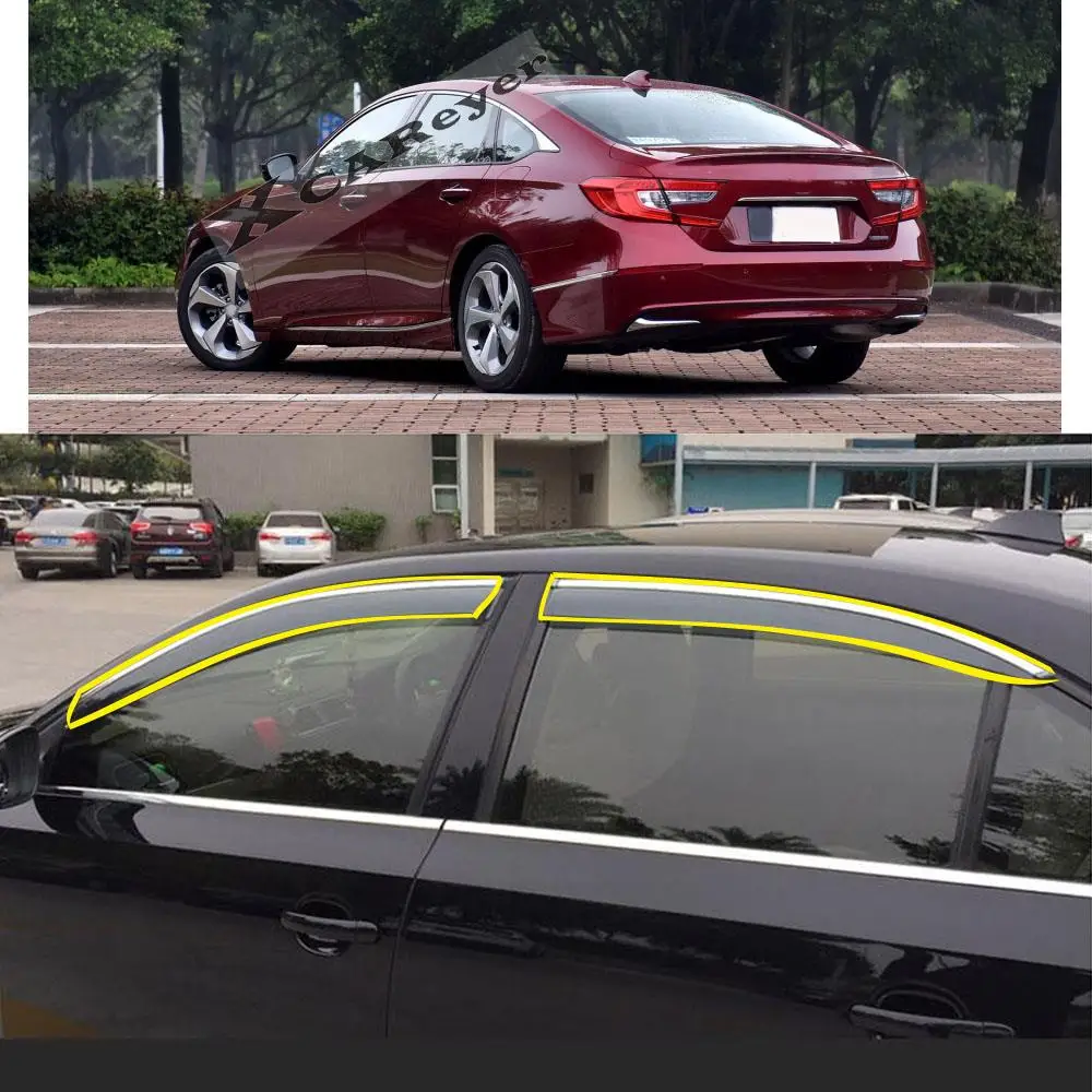 

Car Body Styling Sticker Plastic Window Glass Wind Visor Rain/Sun Guard Vent Protector For Honda Accord 10th INSPIRE 2018-2021