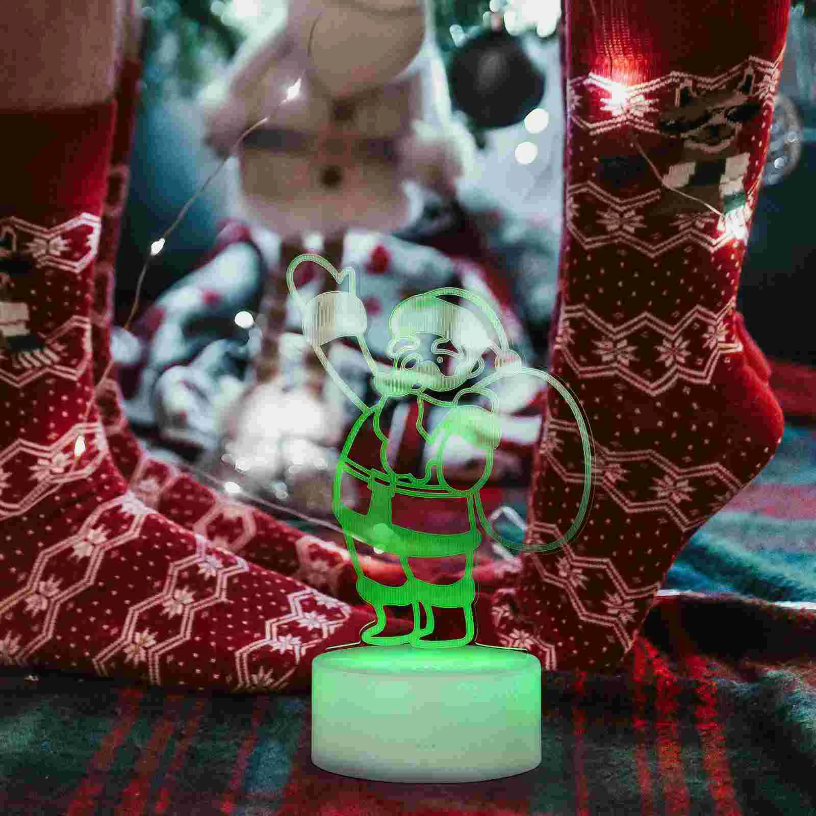 

Christmas Night Lamp 3D Desktop Santa Claus Bedside Lamp )