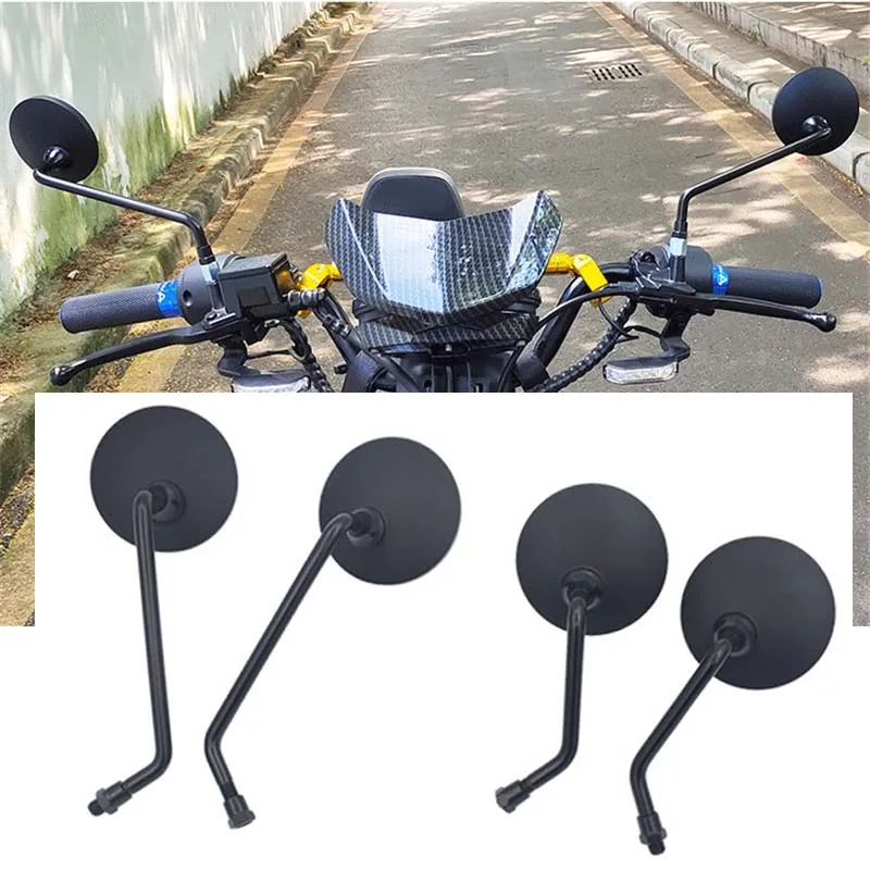 

Circular Motorcycle Rear View Mirror 8mm 10mm Universal Bicycle Scooter Side Mirror Modified Accessories Plastic Shell Metal Rod