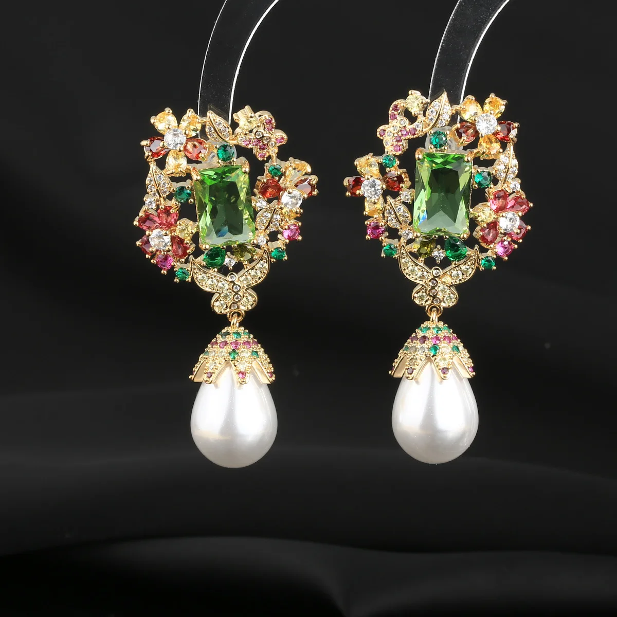 

Красочные цветы геометрические легкие Роскошные серьги-капли