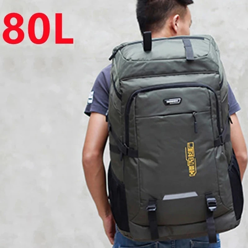 80L unisex men backpack travel pack sports bag pack waterproof Outdoor Mountaineering Hiking Climbing Camping backpack for male