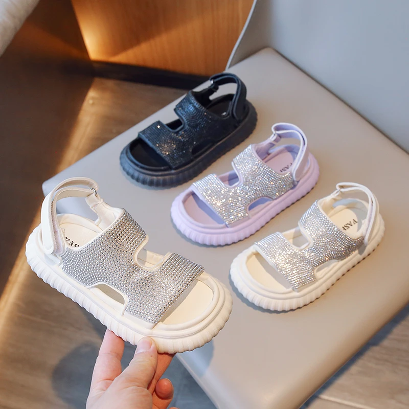 

2023 летние сандалии для маленьких девочек и мальчиков, повседневная обувь, детская обувь, мягкая подошва, Нескользящие Детские пляжные санда...