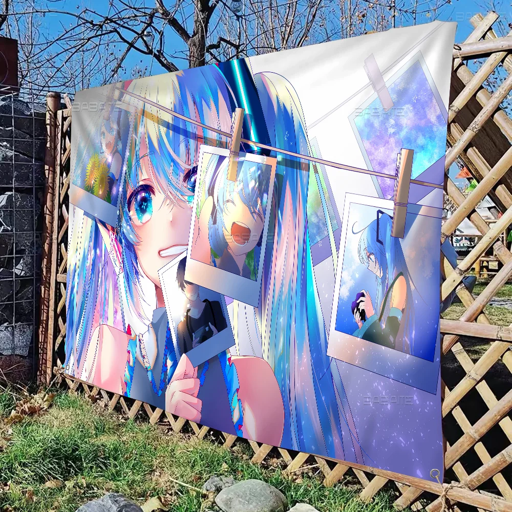 H-Hatsunes-M-Mikus DIY флаг для семейной группы фото гостиная домашний декор в общежитии