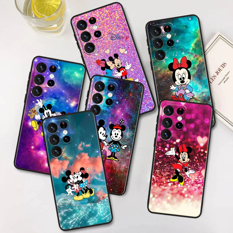 

Mickey Minnie colorful Phone Case For Samsung Galaxy S23 S22 S21 S20 FE Ultra S10e S10 S9 S8 Plus Lite Black Cover