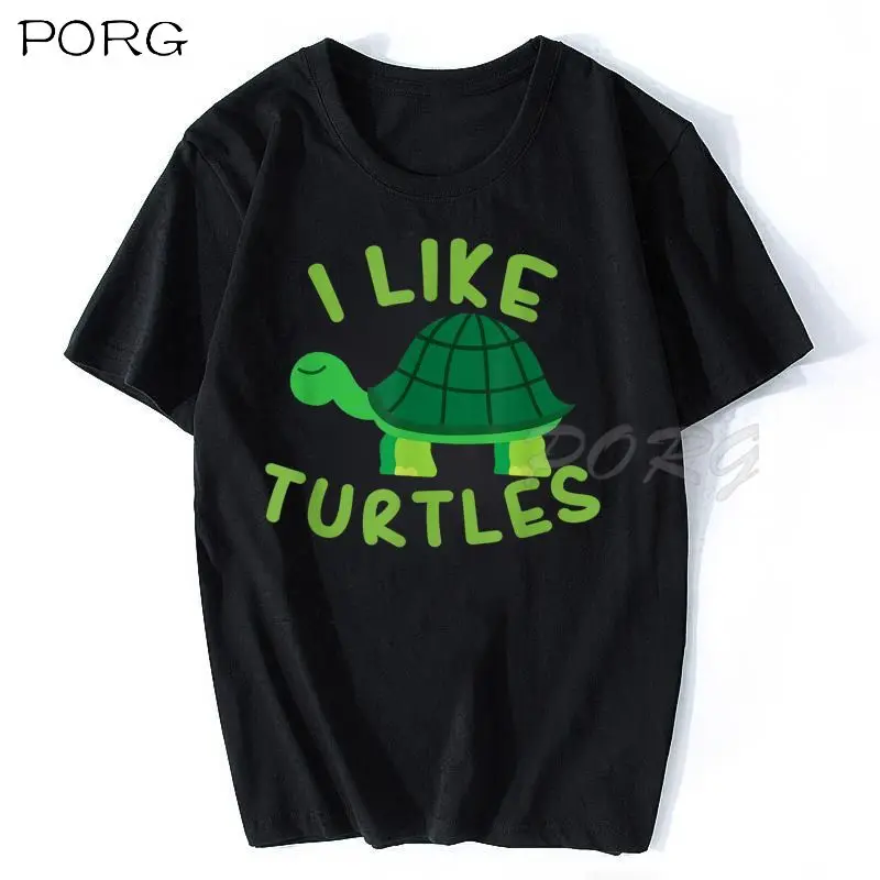 

Футболка мужская хлопковая с короткими рукавами, топ с принтом черепахи, морских животных, I Like, уличная одежда в стиле Харадзюку