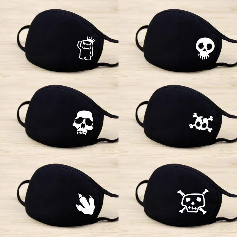 

Fashion Anti-dust Black Mouth Mask Unisex Cotton Face Mask Anime Mask for Cycling Mouth Cover Washable Reusable Mask Cosplay