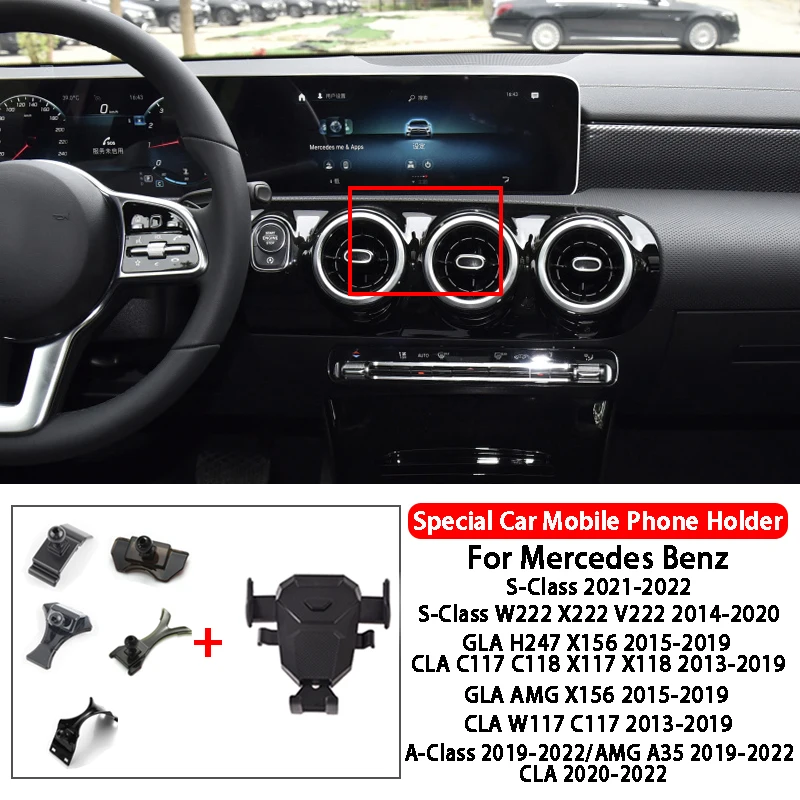 Car Mobile Phone Holder  For Mercedes Benz S-Class W222 X222 V222 GLA AMG H247 X156 CLA C117 C118 X117 X118 W117 A-Class AMG A35