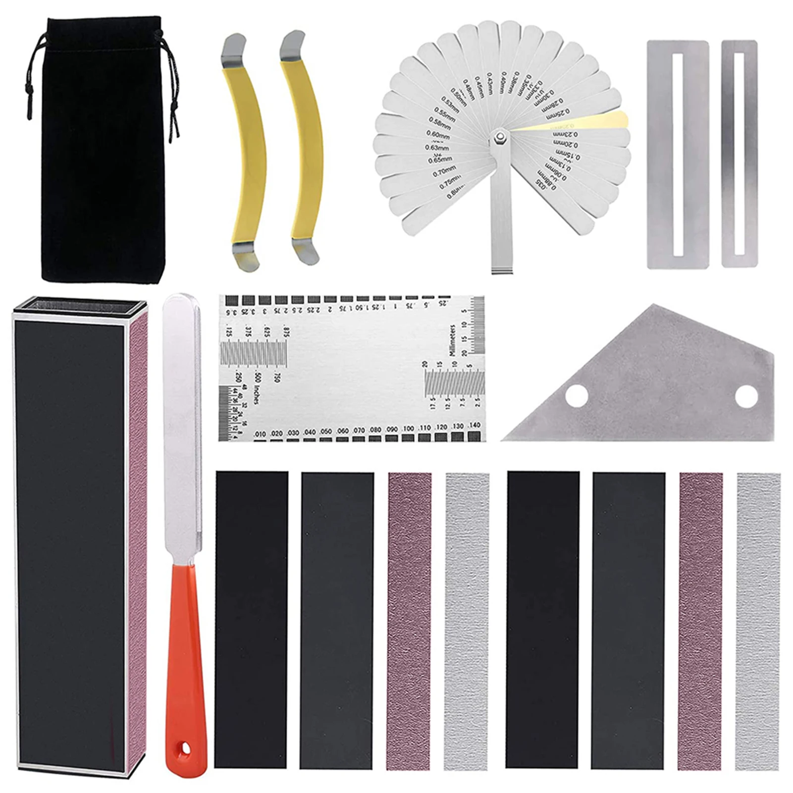 

18 PCS Guitar Leveling Bar Repair Kit Leveling Bar Polished Kits for Acoustic Guitar Electric Guitar Bass Guitar Tools