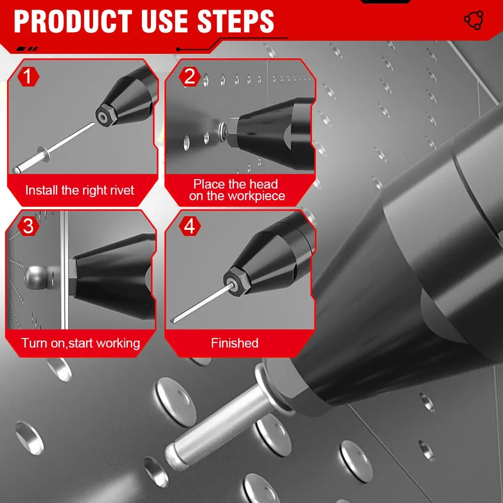 Бесщеточный автоматический перезаряжаемый пистолет для заклепок съемник