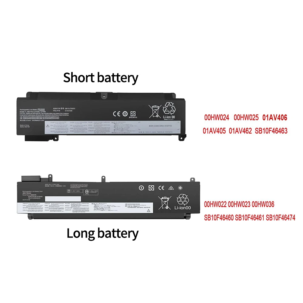 Фото 01AV406 Аккумулятор для Lenovo ThinkPad T460S T470S серии SB10J79003 01AV405 01AV462 00HW024 00HW025 00HW038 01AV407 01AV408 SB10J79002 L16M3P73 SB10K97605 SB10F46462 SB10F46463 SB10F46476 №2