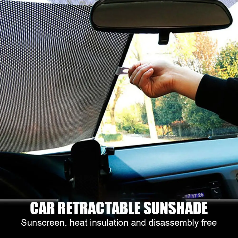 

Car Retractable Windshield Sunshade Cover Protector Universal Auto Sunshade Cover Fits For SUV UV Trucks Summer Front Windows