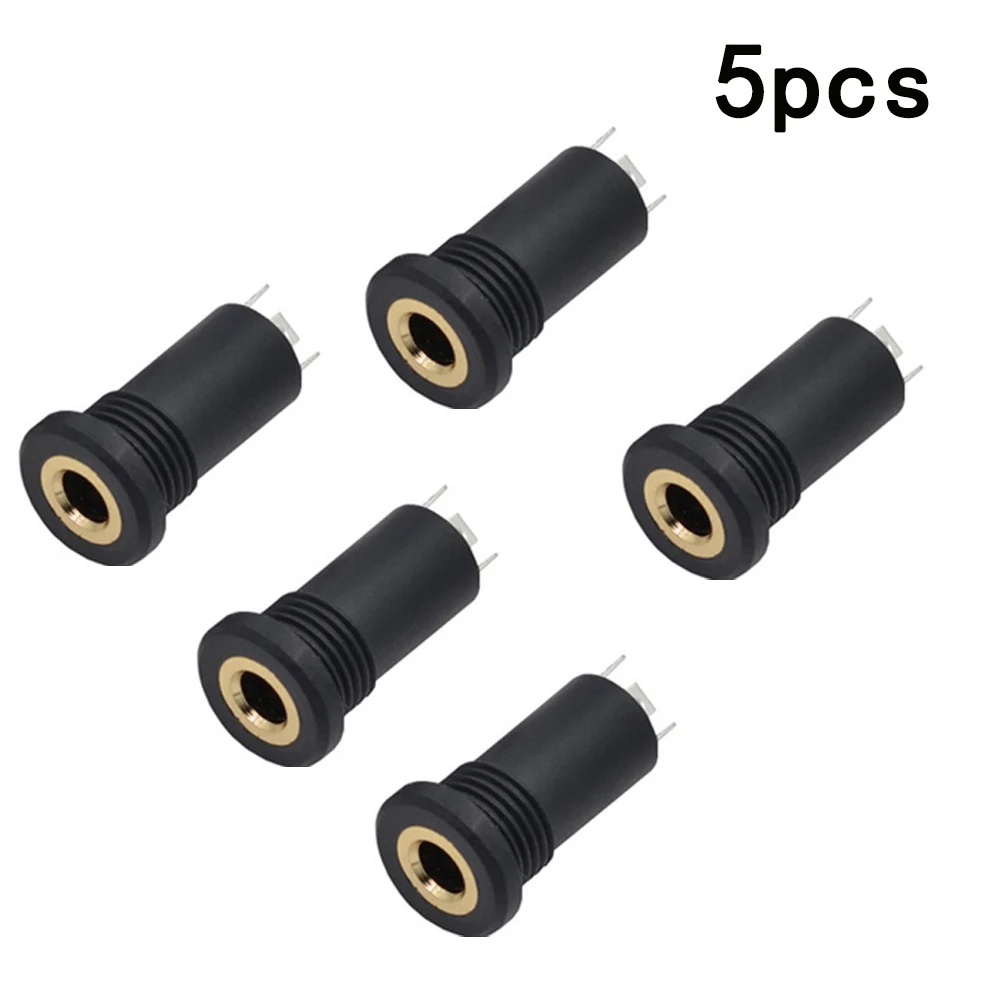 

5pcs PJ392A 3.5MM Audio Jack Socket Adapter Gold Over Nickel Chassis 3 Hole Stereo Solder Panel Mount Gold With Nuts