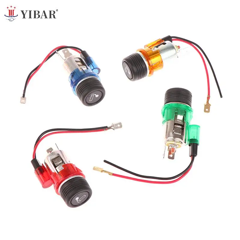 

12V Car Cigarette Lighter Power Socket Universal Auto Motorcycle Cigarette Lighter Assembly With Lights Wire