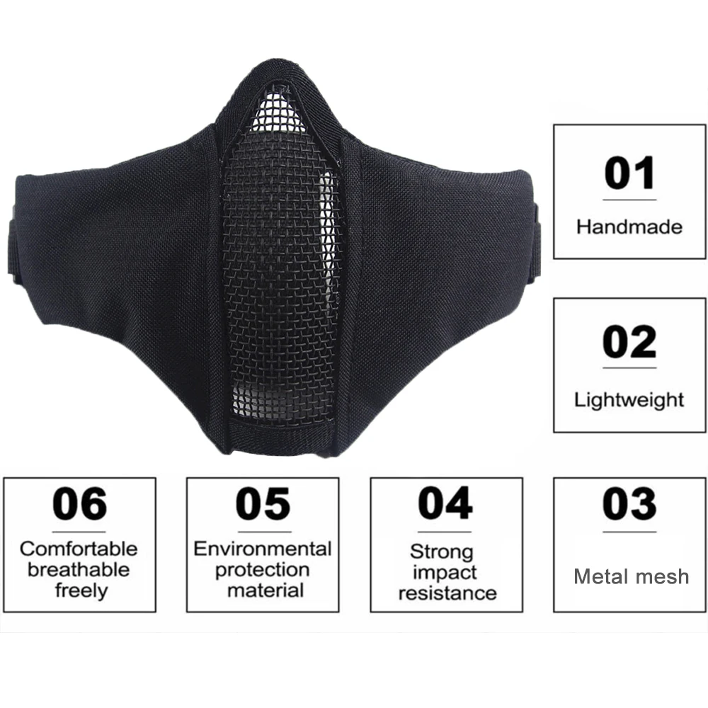 Тактическая металлическая стальная маска для пейнтбола и охоты дышащая прочная