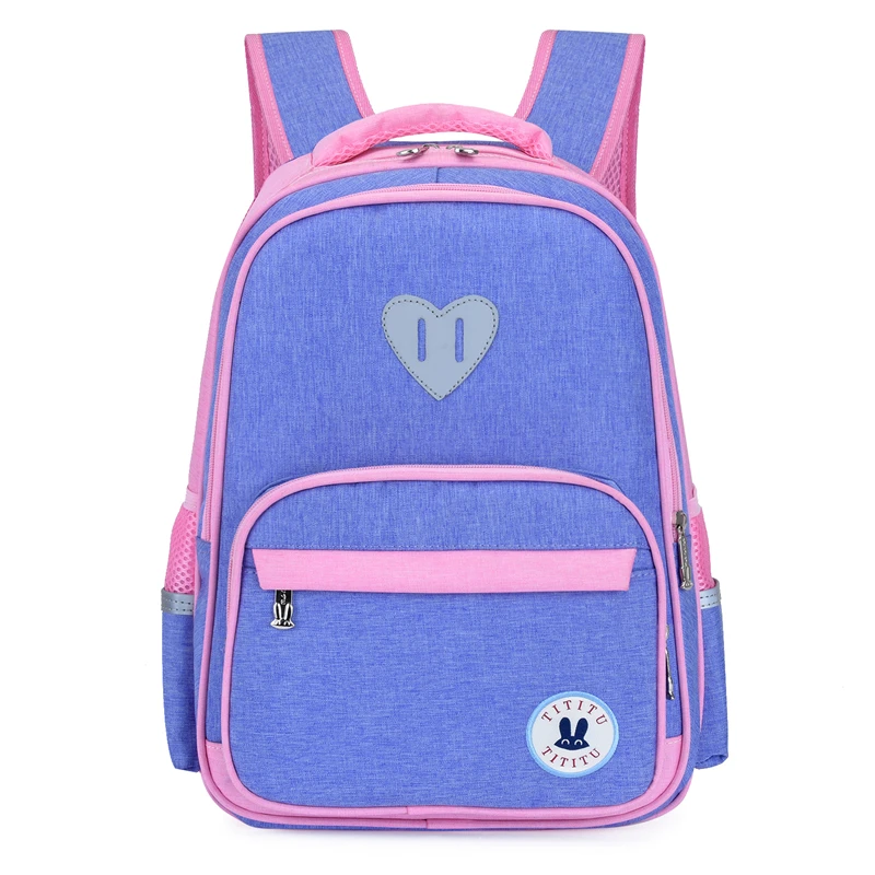 Фиолетовая школьная сумка для девочек, Детские Водонепроницаемые рюкзаки, детские школьные ранцы, ортопедические сумки через плечо для кни...