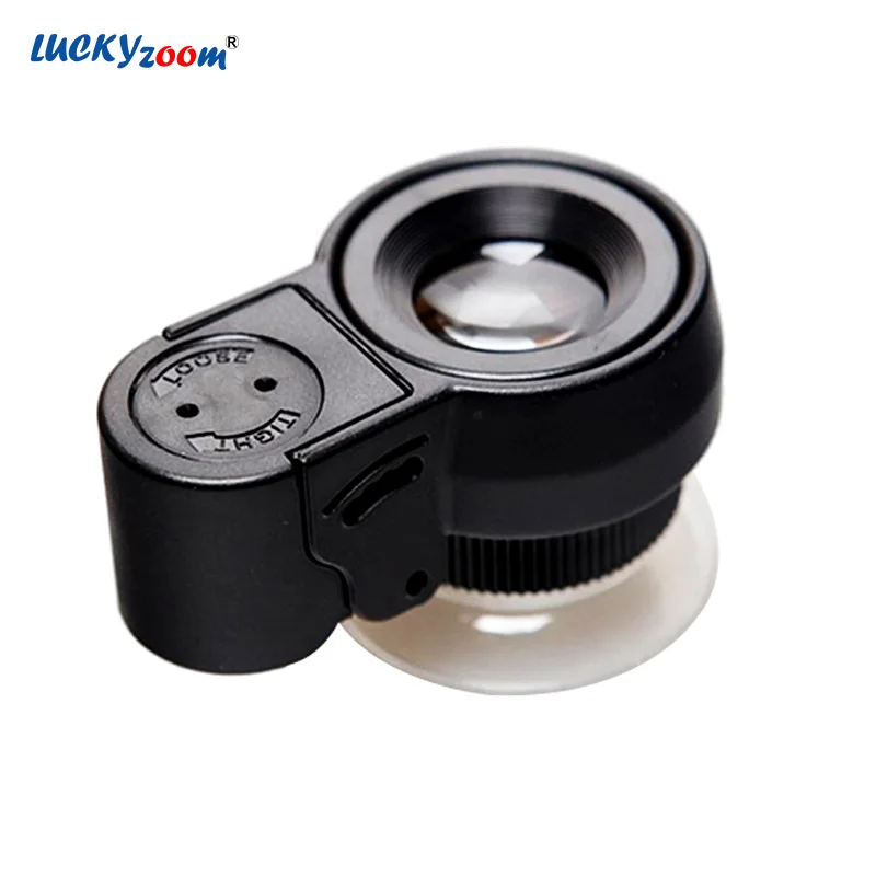 

45X LED Illuminated Jewelry Magnifier Loupe UV Currency Detecting Pocket Microscope Magnifying Glass Zoom Coins Collection Lupa