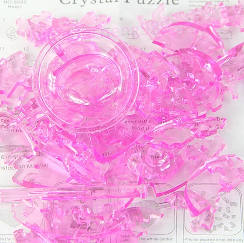 

3D Crystal Puzzle Jigsaw Model Souptoy Gadget Love Heart IQ Toy DIY Gift new