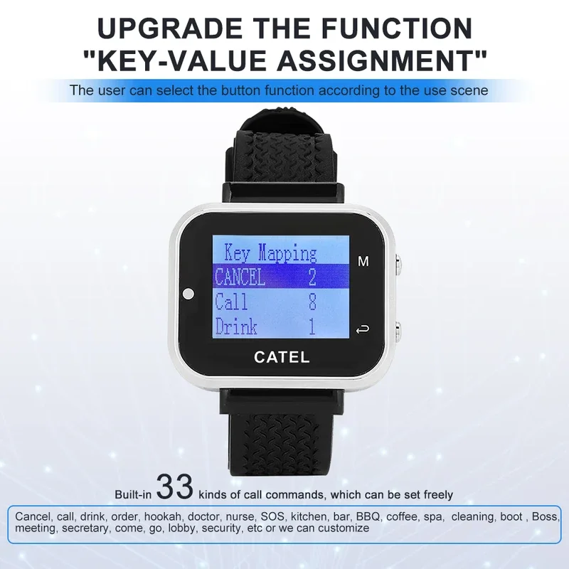 QWICALL 20 кнопочный 4 Часы Беспроводная система вызова кнопка передатчик