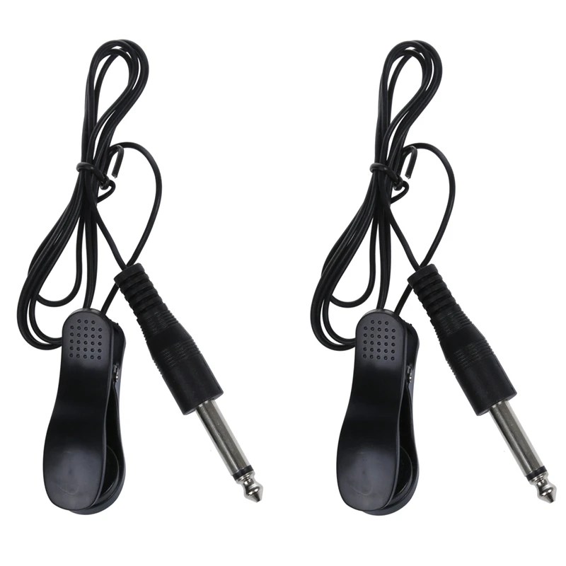 

2X Universal General Guitar Acoustic Clip On Pickup Piezo Contact Microphone Black