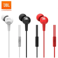 original jbl c100si 3 5mm wired stereo earphones deep bass music sports headset running earphone hands free call with microphone